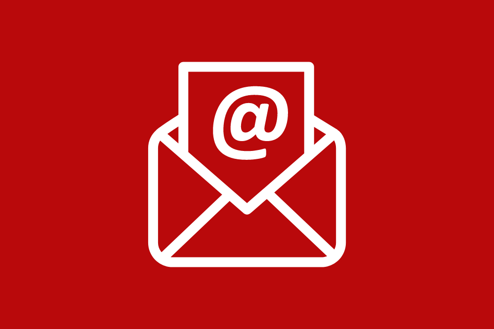 Image of envelope and @ mail icon